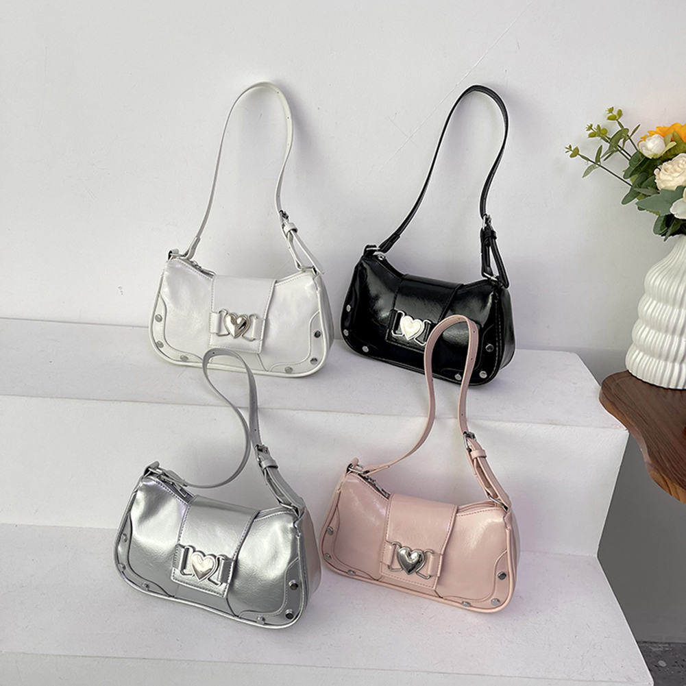 PU Leather Fashion Sling Bag Large Capacity Women Stylish Satchel Bags Adjustable Strap Y2K Solid Color Travel Bags