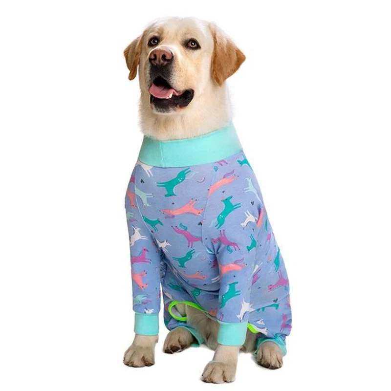 Dog Pamas for Medium Large Dogs Soft Cozy Clothes Jumpsuit Full Covered Belly Pet Recovery Suit Girl Boy Cuttable