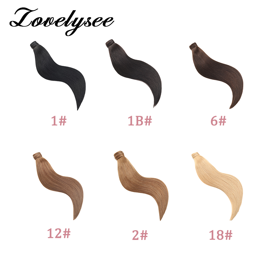 90G Ponytail Human Hair Extensions Wrap On Hair Clip Straight Brazilian Remy Hair Extensions Ombre Blonde Pony Tail For Women