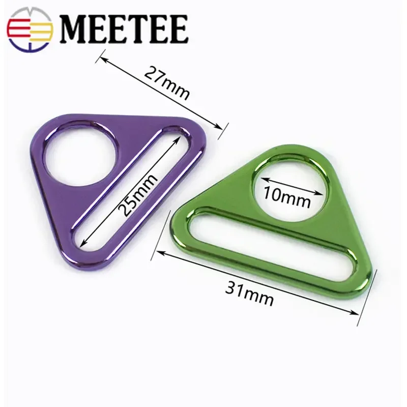 10/20Pcs 25mm Colorful Metal Buckles Triangle Adjuster Slider for Bag Backpack Webbing Connector Clasp DIY Hardware Accessories