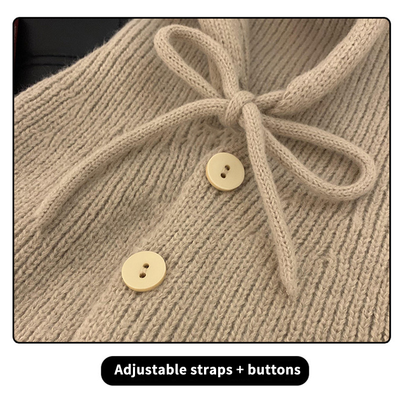 2023 Winter Balaclava Hats For Women Unisex Knitted Hooded Outdoor Warmer Drawstring Hat One-Piece Neck Collar Beanies Caps