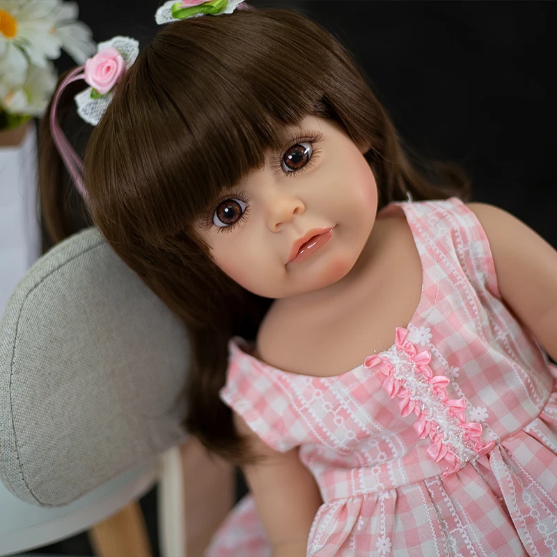 55CM 2025 Full new Silicone Vinyl Reborn Baby Dolls Sweet Face Lifelike Sue-Sue Doll Toys Soft Playmate for Girls Birthday Gift