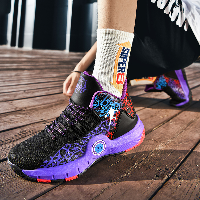 Hot Sale Cheap High Basketball Sneakers Men Women Fashion Printed Basketball Trainers Baskets Outdoor Platform Sport Shoes Boys