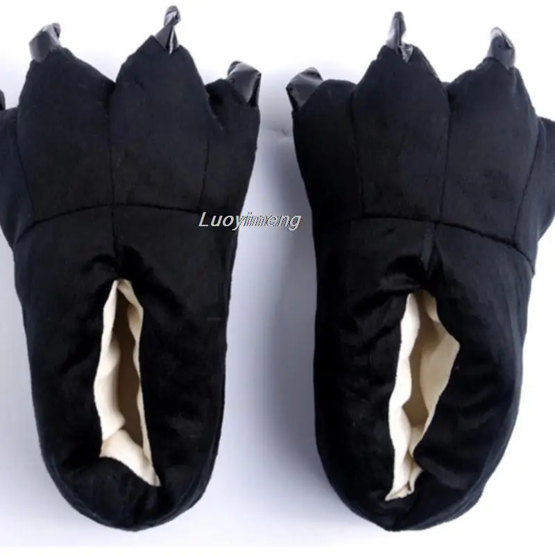 Animal Claw Boys Shoes Slippers Kigurumi Pajamas Onesies Shoes Winter Kids Girls Shoes Warm Thicken Gray Pink Paw House Slippers