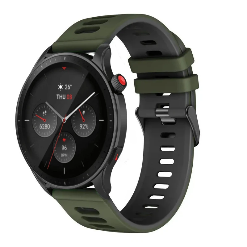 22mm 20mm silicone strap For Amazfit GTR 4/3 Pro/GTS/Samsung Galaxy 6 5 4 3 Color blocking sports wristband For Huawei 4/GT3 Pro