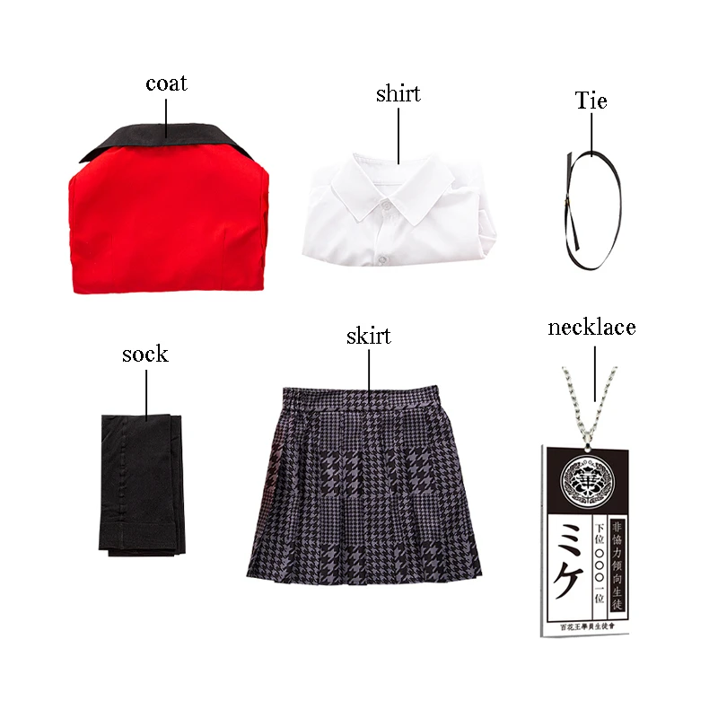 Anime Kakegurui Jabami Yumeko Cosplay Costume Compulsive Gambler Japanese School Girls JK Uniform Halloween Costumes Wig Suit