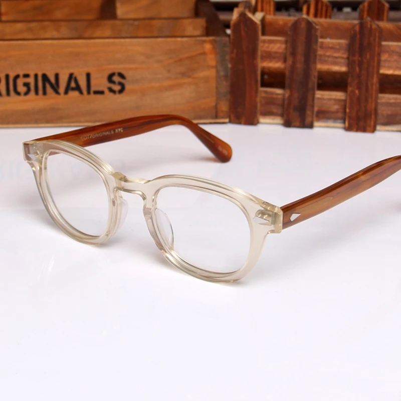 Johnny Depp Lemtosh Reading Glasses for Men and Women Luxury Brand Acetate Blue Light Blocking Stitching Presbyopic Glasses