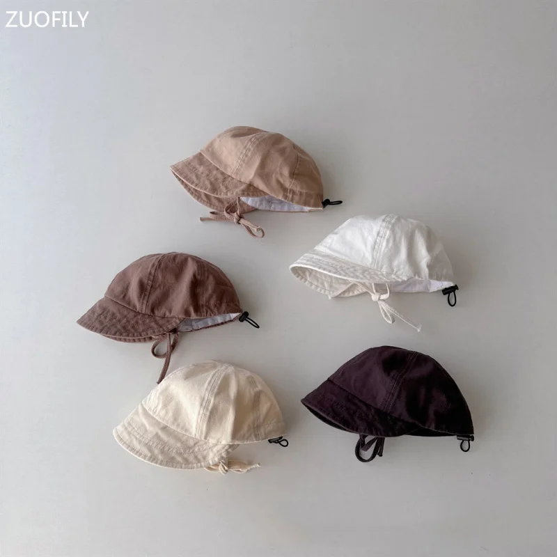 new 2023 Spring Pure Color Soft Brim Adjustable Baby Baseball Hat Kids Sun Caps Children Visor Peaked 2025 Infant Foldable Hat