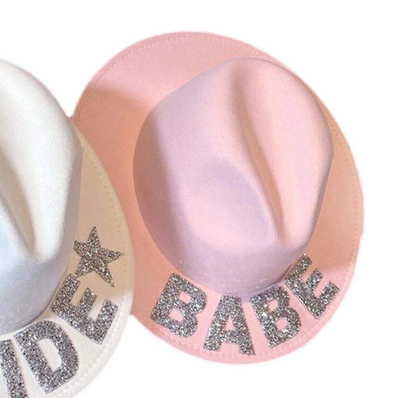Bride Cowboy Hat new Mrs Cowgirl Hat 2025 For Bridal Party Bride Fedora Bachelorette Party Hats Cowgirl Hat Bridal Party Props