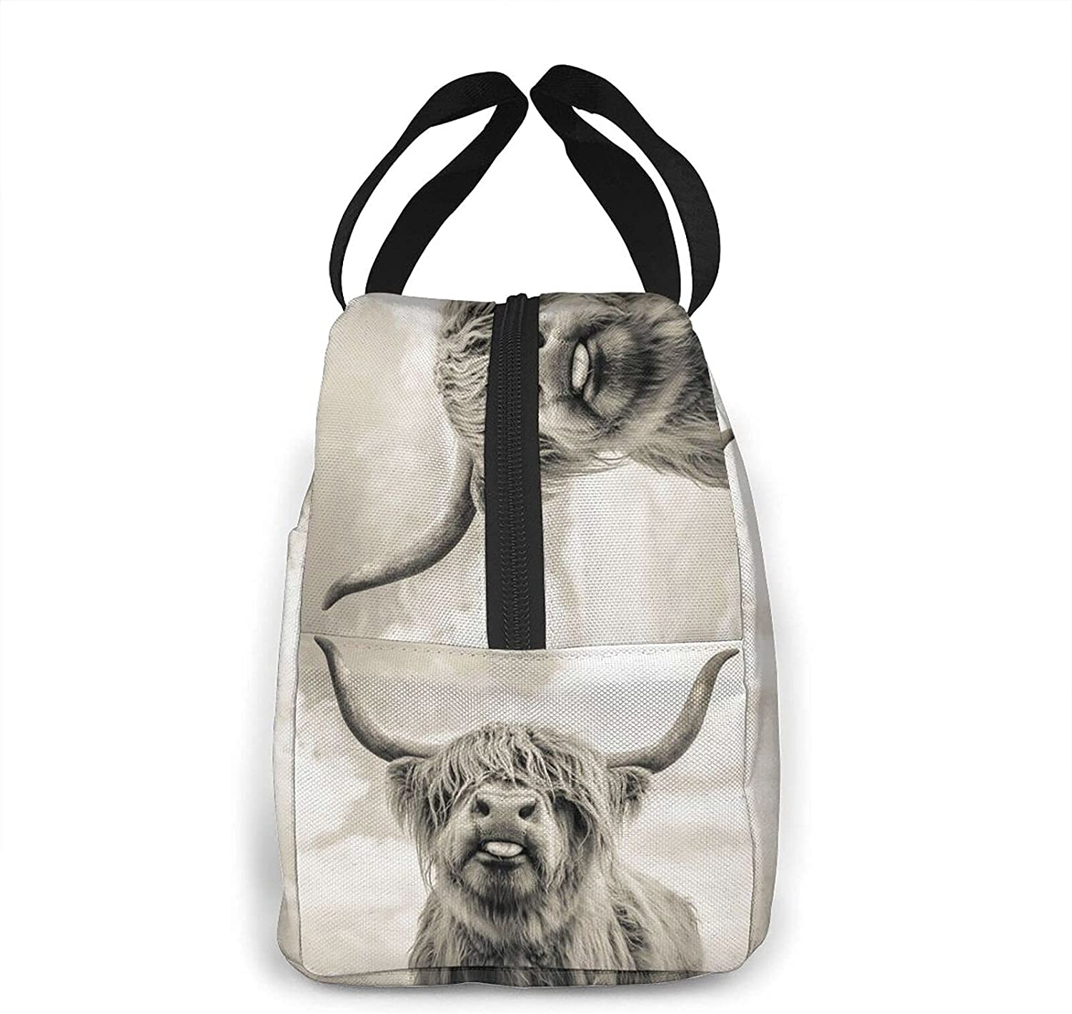 Funny Highland Cow Lunch Bags for Men Women Insulated Lunch Box Cooler Tote Bag for Work Travel Picnic, Multicolor