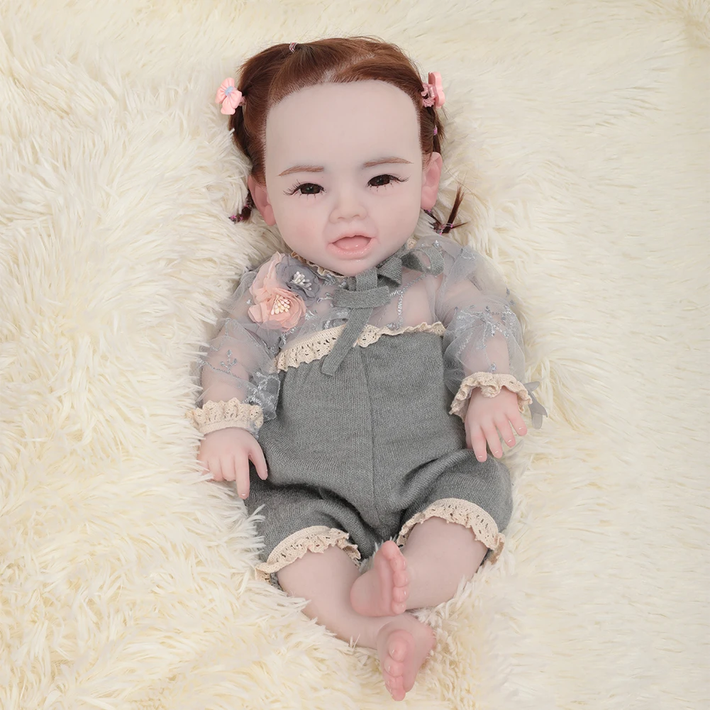 U-charmmore 17.7inch 5.7lbs 2025 Full Body Silicone Reborn Baby new Doll Realistic Girl Dolls Painted DIY Blank Baby Children Toys
