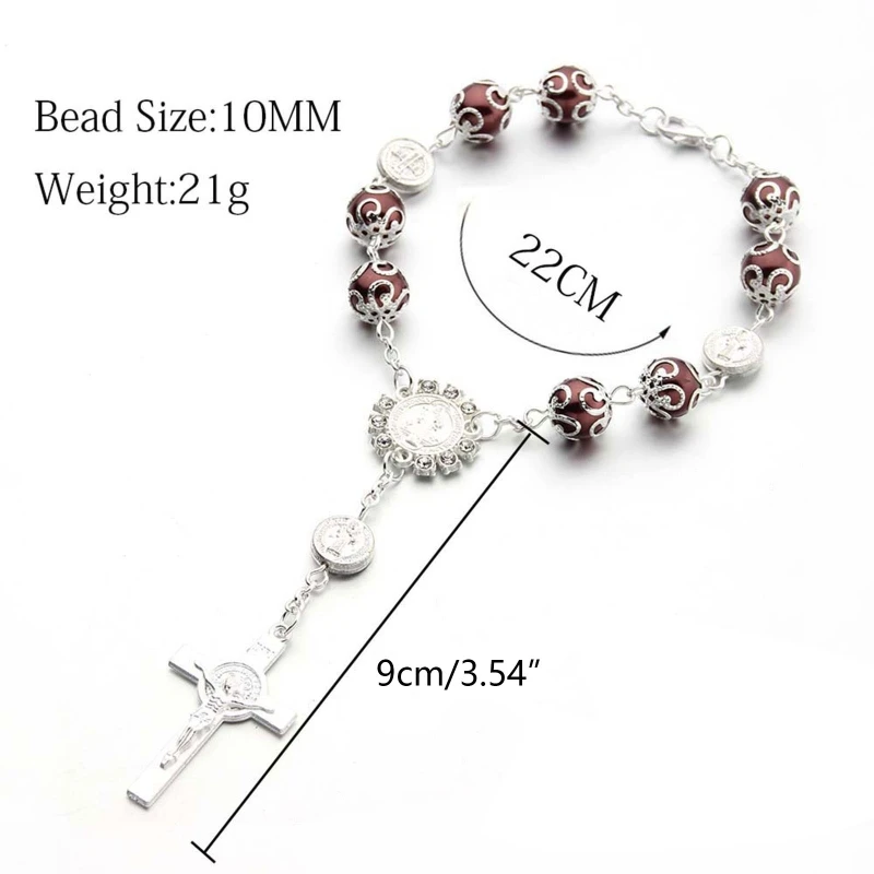 Baby Pearl Baptism Religious Gift Catholic Finger Chain Mini Rosary Multicolor Rosary Bracelet for Women Dropshipping