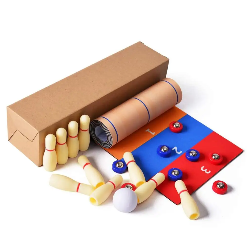 3 in 1 Table Curling Game Bowling Shuffleboard Table Set Family Games for Home Party Gift For Children and Adults
