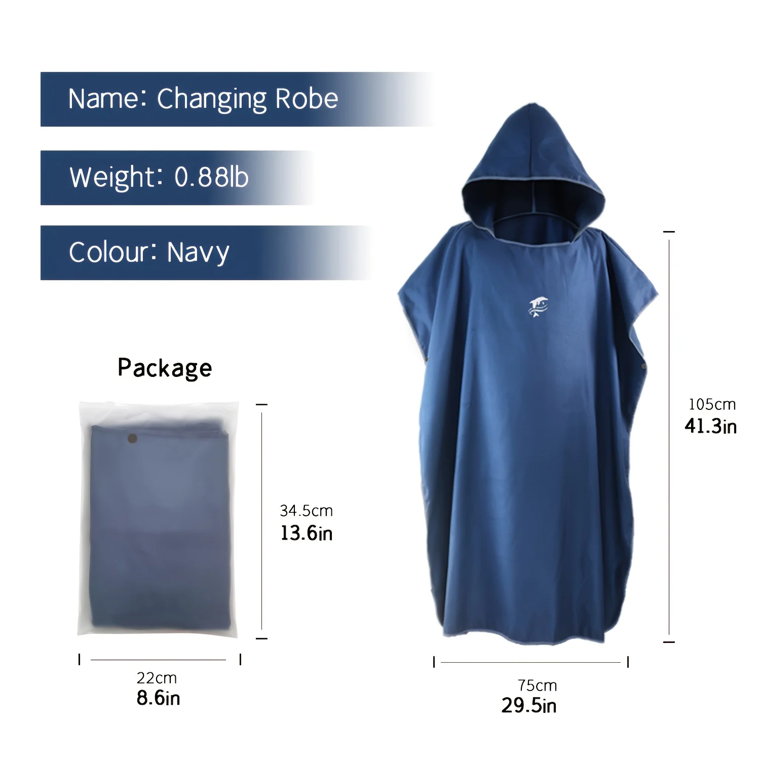 Mutao Unisex Surf Poncho Robe Towel, Microfiber Bathrobe Ponchos Surfer Robe For Surfing Swimming Diving Beach