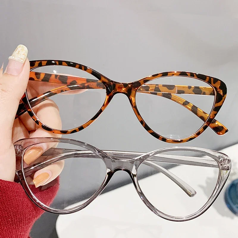 Ladies Cat Eye Myopia Glasses Anti Blue Light Blocking Computer Minus Eyeglasses Finished Men Optical Near Sight Eyewear Diopter