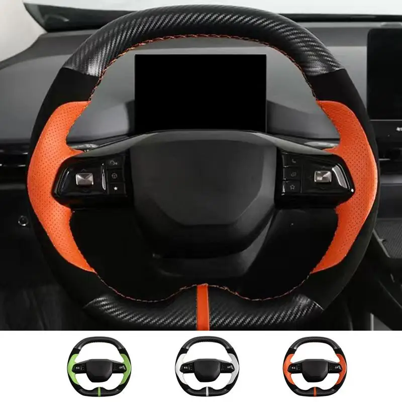 For MG4 Car Steering Wheel Cover For MG4 2022-23 MU LAN PU Leather AUTO Steering Wheel Cover For EV Car Interior Accessories