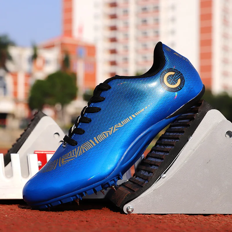 Men's Tracking Shoe Adult Athletics Spikes Shoes Running Professional Nails Sneaker Children Racing Match Sport LightWeight 2024
