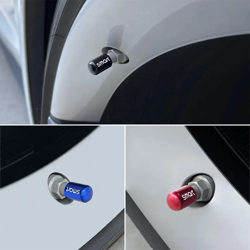 4PCS Car Wheel Tire Vae Caps Tyre Air Stems Cover For Smart Fortwo Forfour 453 2025 451 450 new Tire Stem Vae Cap Car Accessories