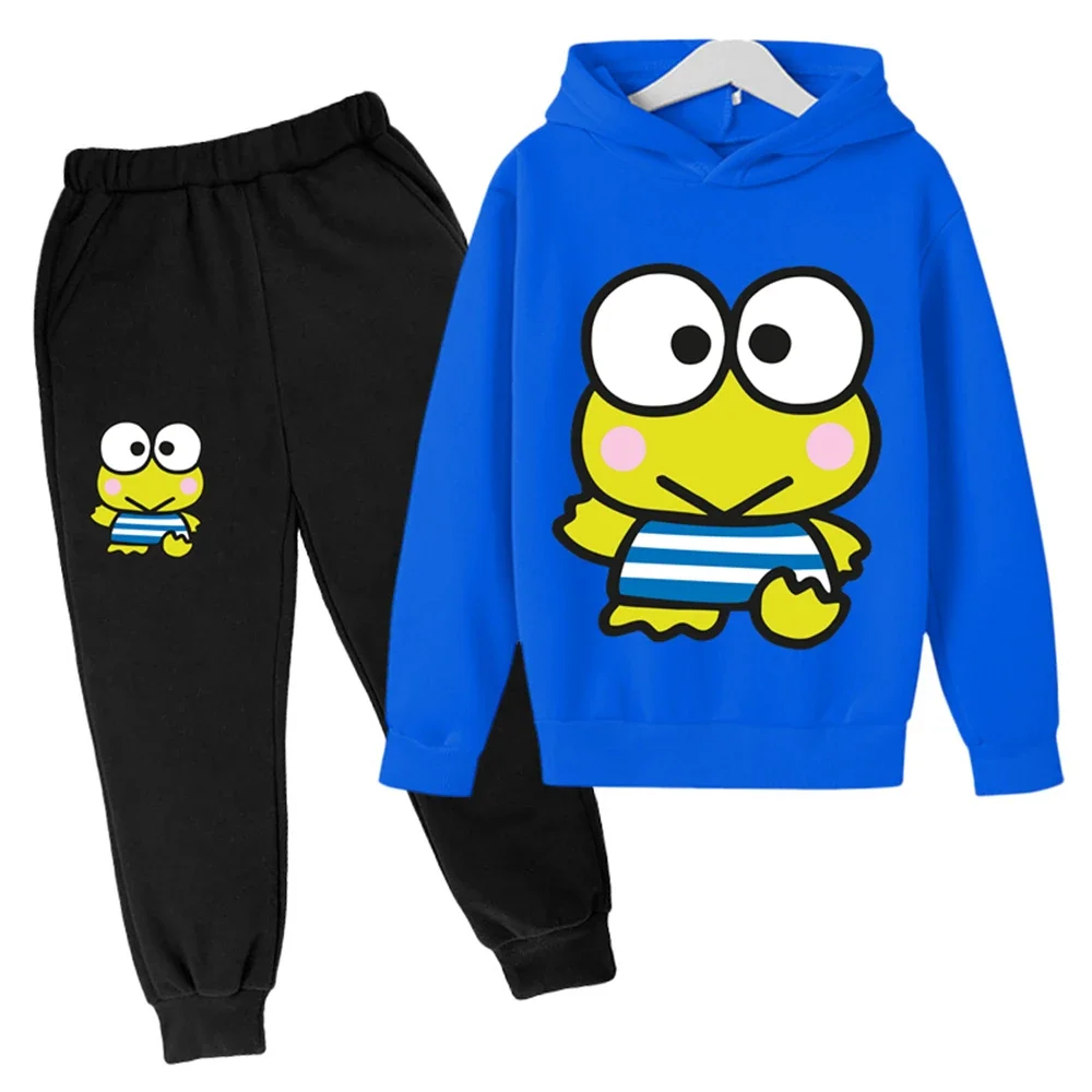 2024 New keroppi Hoodie Kids Sets Spring autumn Baby Boy Clothes Girls Clothing Sweatshirt Sportswear Children's Clothing Suit