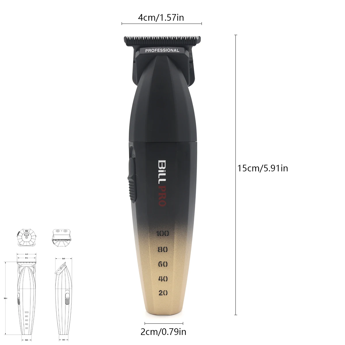 Cutting Professional Trimmer ddmysmile Hair Hine BILL 800 With DLC Coated Blades 2 Speed 0Mm T-Shaped Head 8000 RPM High Rotations Smile