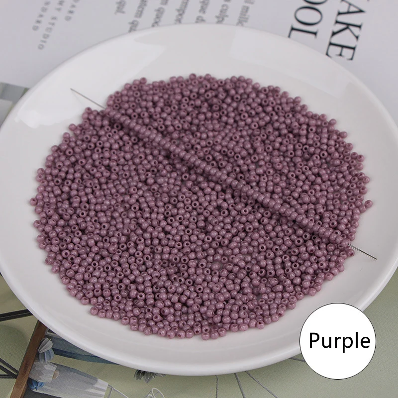 Czech Uniform Round Glass Seed Beads Candy Color Small Craft Beads For DIY Handmade Jewelry Making Accessories 12Gram/lot