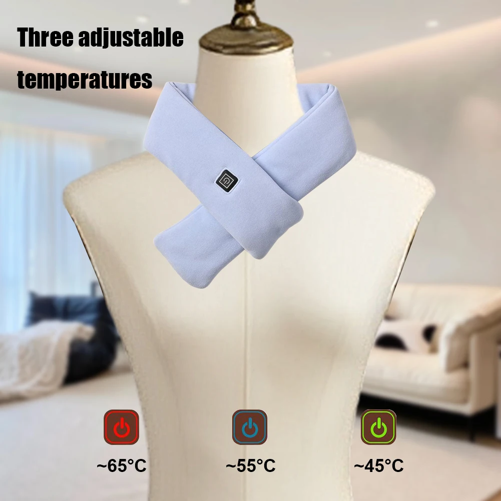 3 Gears USB Electric Heating Scarf Neck Warmer Washable Heating Scarf Women Man's Neck Cover Neck Wrap Thermal for Winter