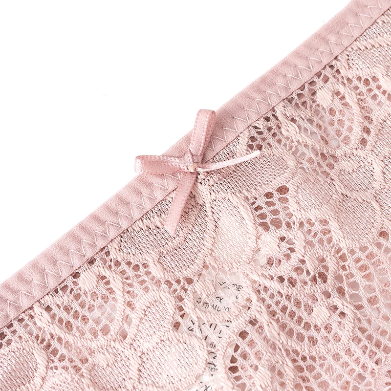 1Pcs Sexy Underwear 2025 For Women new Briefs Low-Rise Bow Soft Lace Breathable Transparent Female Panties Ladies Intimates BANNIROU