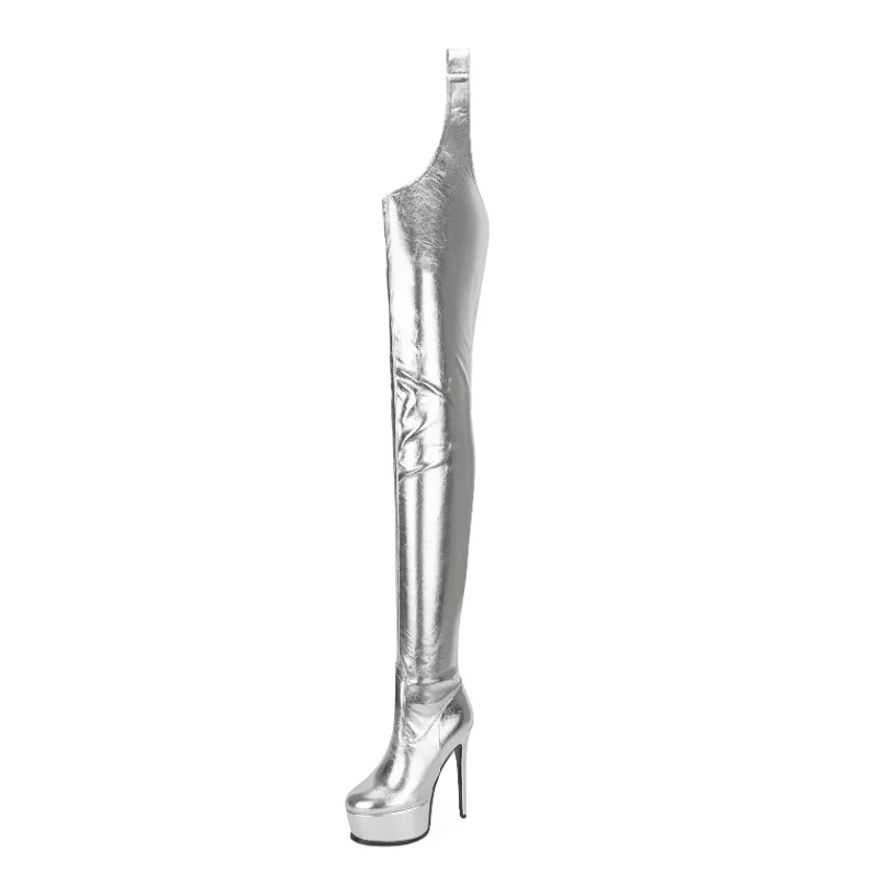 2023 New European and American Style SexyOver Knee Boots Belt High Tube Jumpsuit Boots Super High Heel Platform Pole Dance Boots