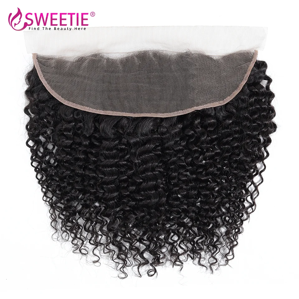13x4 new Kinky Curly Frontal Swiss 18 20 22inch Frontal Natural Color Remy Hair Extensions Brazilian Transparent 2025 Lace Hair Closure
