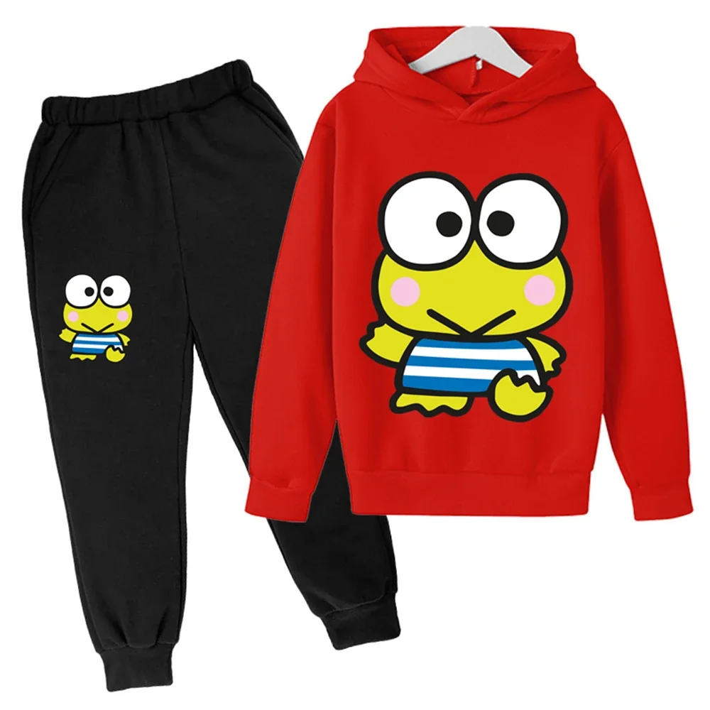 2024 New keroppi Hoodie Kids Sets Spring autumn Baby Boy Clothes Girls Clothing Sweatshirt Sportswear Children's Clothing Suit