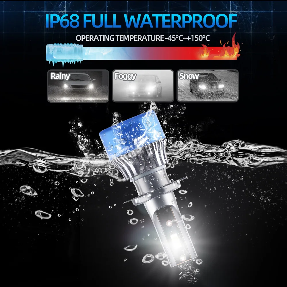 PC LED Headlight Fog Bulbs Combo High Low Headlamps Foglights Kit Bright CSP Car Lamps For Ford Escape