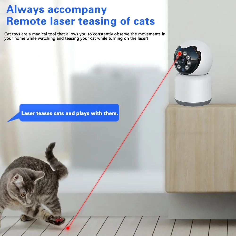 5MP IP WiFi Camera Surveillance Security Baby Monitor AutomaticThousands Of Miles Away Laser Teasing Cats Indoor Video Camera