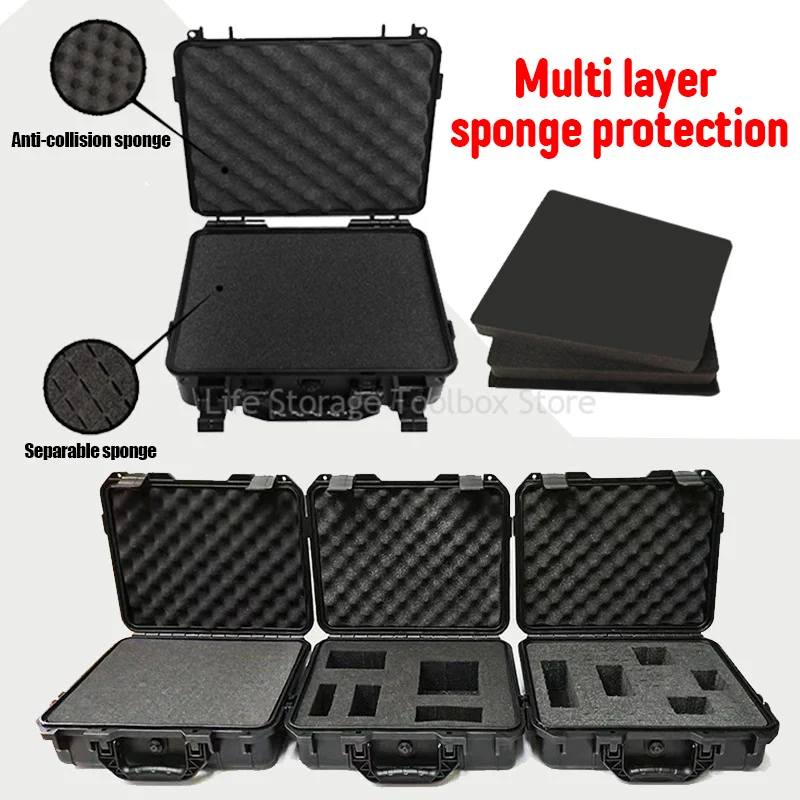 7 Sizes Plastic Hard Carry Case Bag Tool Box Safety Equipment Case Waterproof Tool case Portable ToolBox Storage Box With Foam