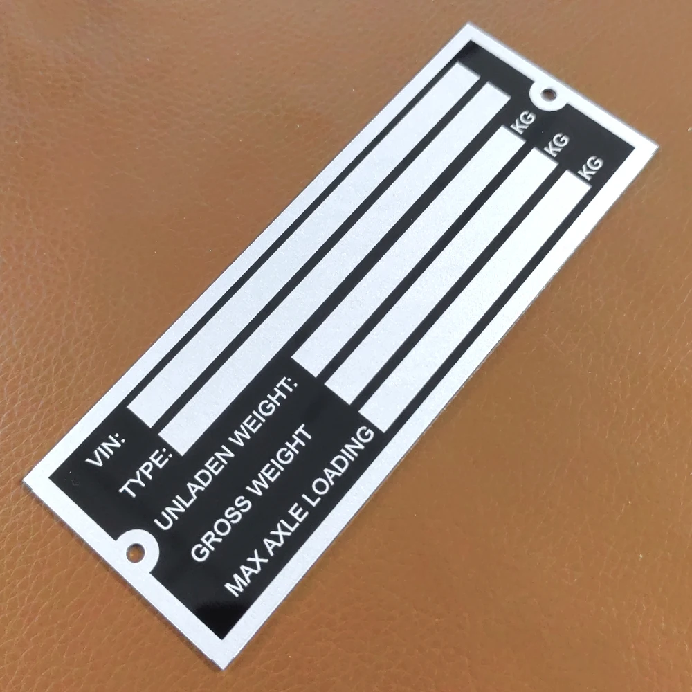 Blank 2025 or Engraved Aluminum Trailer Vehicle ID Plant VIN new Chassis Plates Car Motorbike Caravan RV Parts Camper Accessories