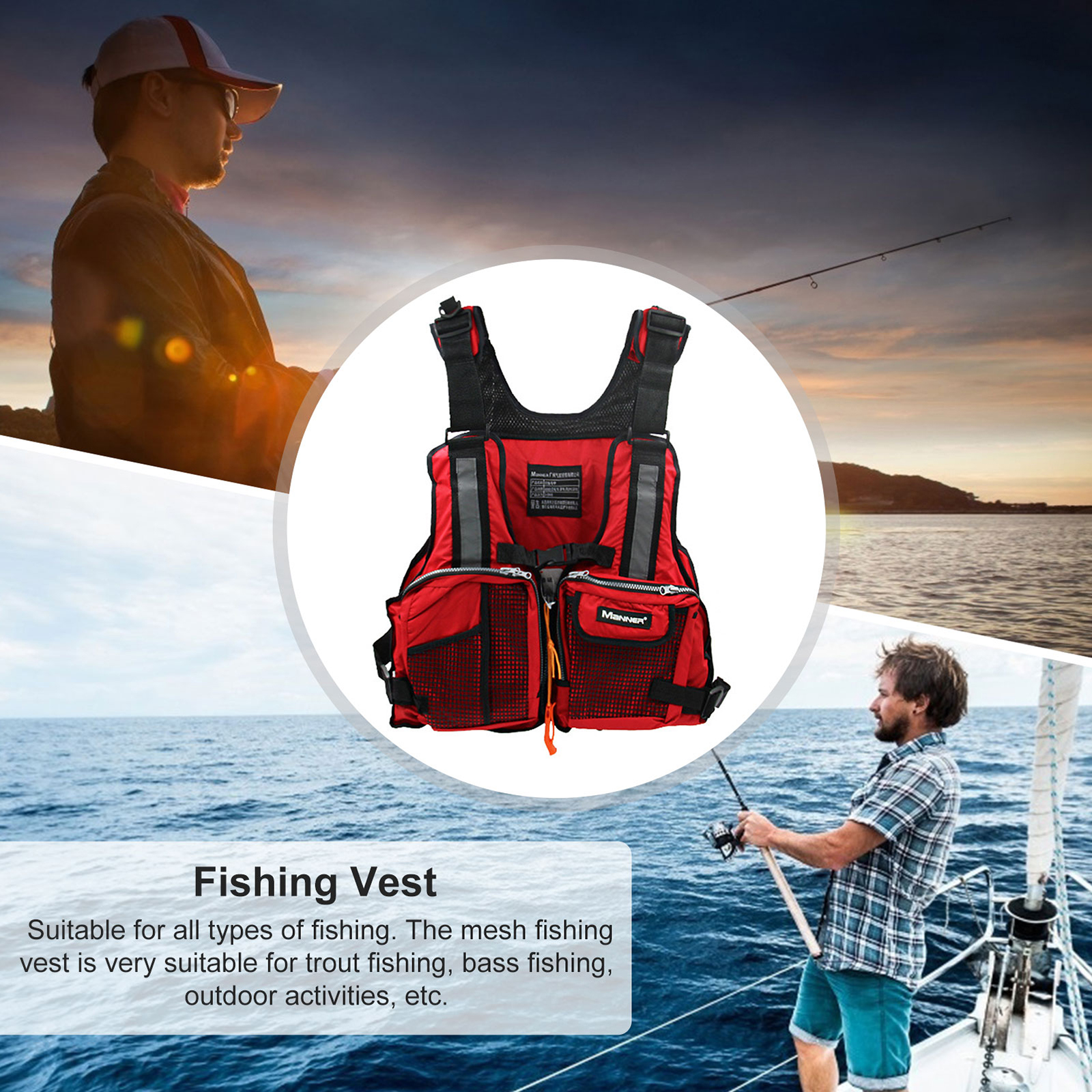 Universal Life Jacket for Adult Swimming Aid Buoyancy Vest Outdoor Swimming Boating Skiing Driving Vest Survival Suit Life Jacke