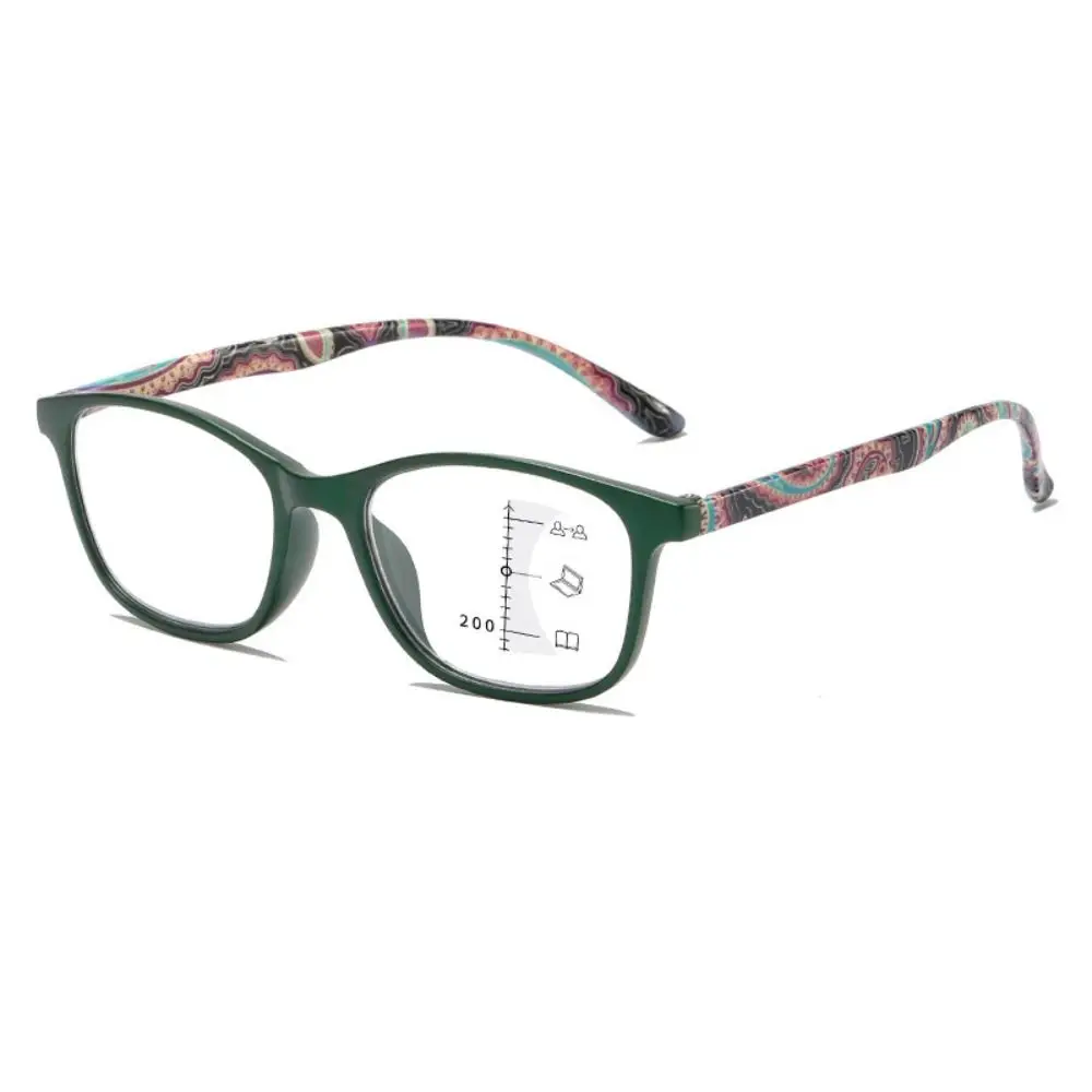 Plastic Reading Glasses new Retro Strength: 1.0~4.0x Rectangle Frame 2025 Glasses Multifocal Zoom Anti-blue Glasses Readers