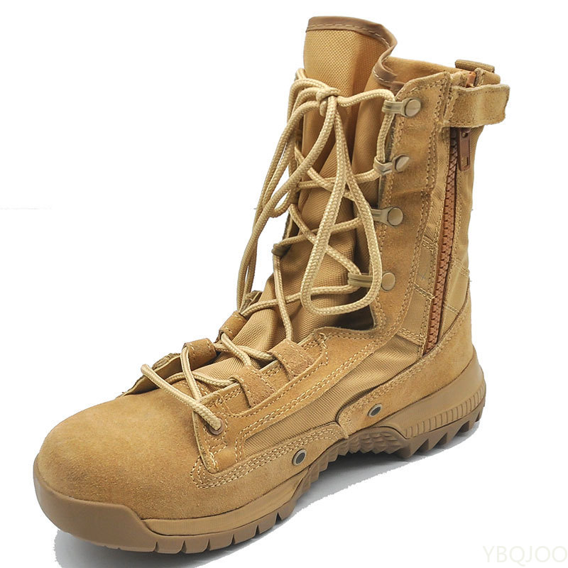 TAN COLOR BOOTS FOR MEN BOOTS DESERT OUTDOOR BOOTS WITH SIDE ZIPPER SIZE 38-46