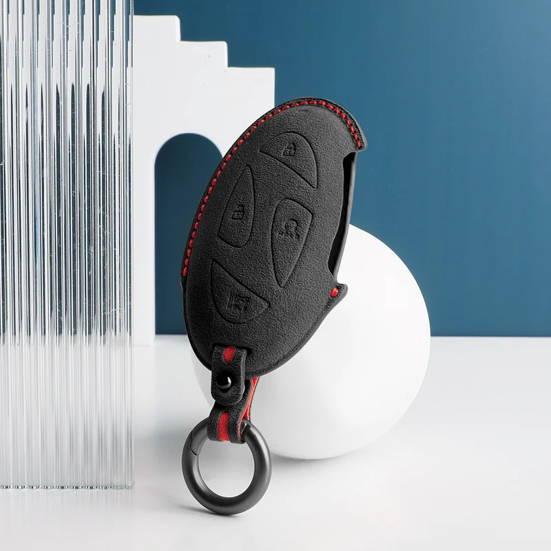 7 Buttons Car Key Case For Hyundai Grandeur GN7 Kona Ev 2023 ioniq 6 Auto Smart Remote Suede KeyChain Cover Shell Accessories
