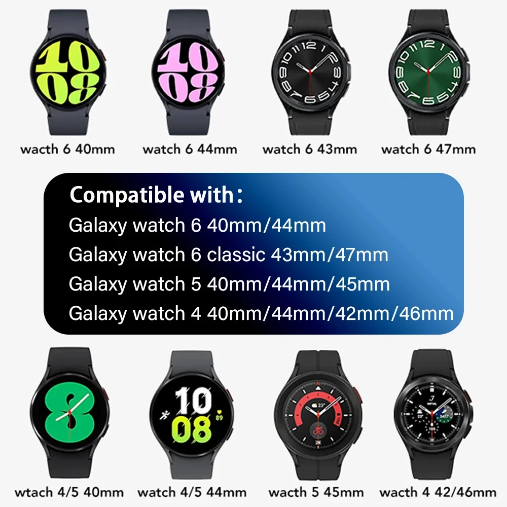 20mm watch Strap For Samsung Galaxy Watch 6 40mm 44mm/5/5 pro 45mm/6 classic 43mm 47mm 46mm Silicone correa Galaxy Watch 4 band