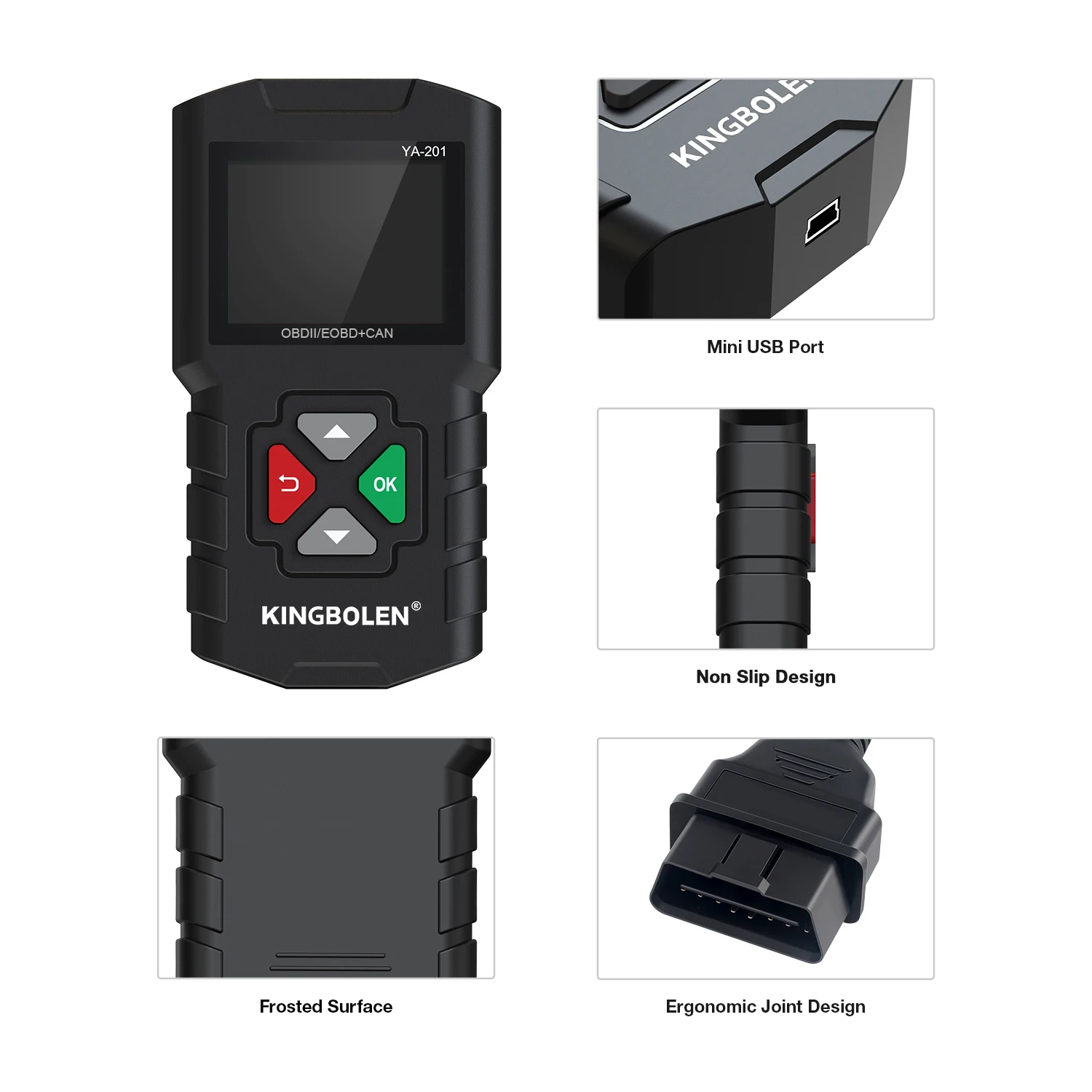 YA201 Car OBD2 EOBD new Code Reader Professional Auto Scanner for Engine Check YA-101 Car Diagnostic Tools for 2025 KING-BOLEN PK CR3001