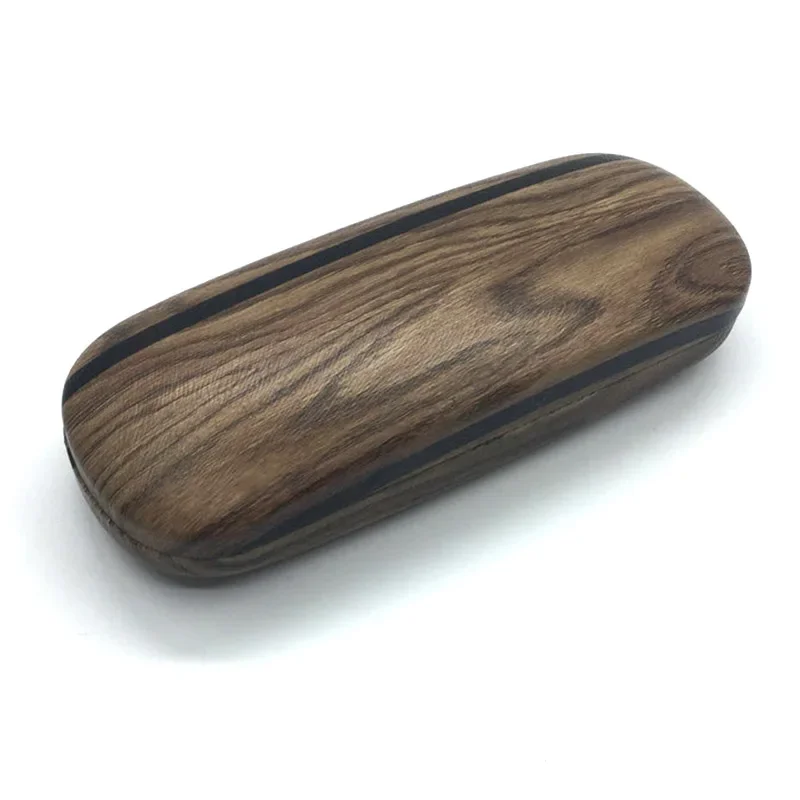1Pc Random Wood Grain Hard Kit Holder Metal Reading Glasses Case for Men Women Leather Eyeglass Box Spectacles Container Box