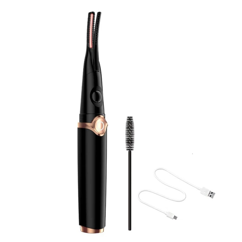 Heated Eyelash Curler 2 In 1 Clip-Type With Comb USB Rechargeable Portable Electric Easy To Use 240428