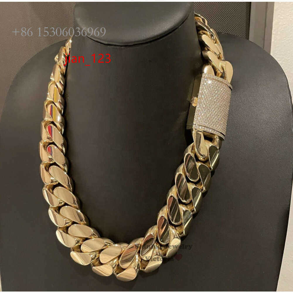 Fine jewelry Pendant Necklaces Choker Custom k Gold 20mm Miami Cuban Chain Necklace