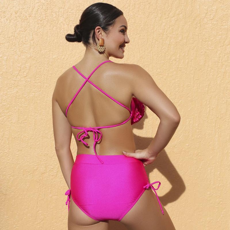 Womens Swimwear Push Up Low Waist Bikini Sets Swimsuit For Women Sexy Roseo Print Lace Two Pieces 2024 Bathing Suits Beachwear