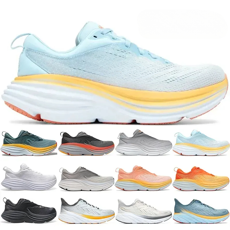 2024 Clifton 9 Casual Bondi 8 Cliftons Shoes Sports Harbor Mist Black White Carbon X 2 Free People Designer Athletic Bondis 8 Mens Women Size 36-46