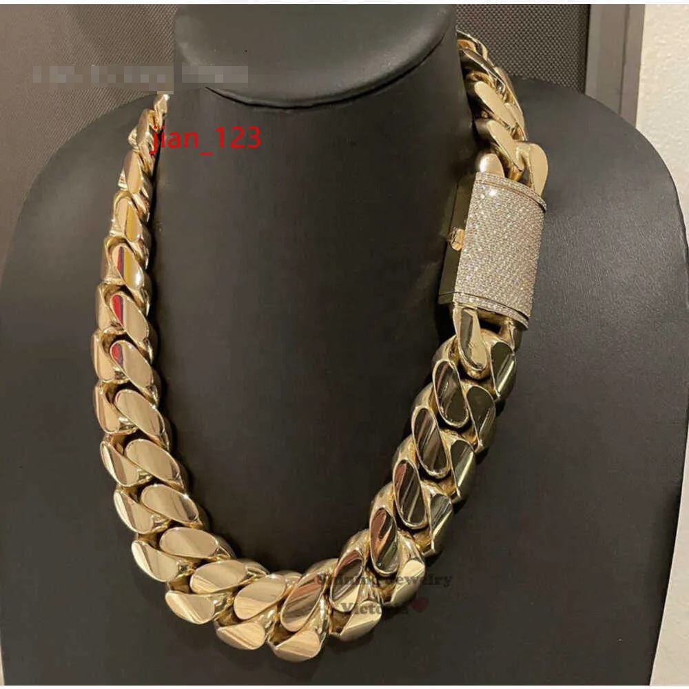 Fine jewelry Pendant Necklaces Choker Custom k Gold 20mm Miami Cuban Chain Necklace