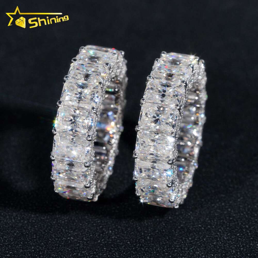 10k 14k 18k Real Gold Ring Wedding Band Full Eternity Lab Grown Vvs Moissanite Diamond 925 Jewelry Engagement Eternity Band Ring