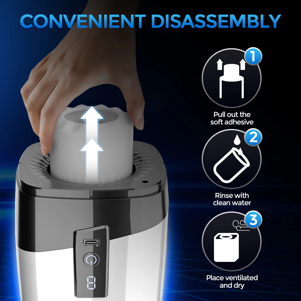 HESEKS Automatic 7 Thrusting Rotating Male Masturbator Portable Auto Stroker Masturbating Sex Machine Real Vagina for Men 240423