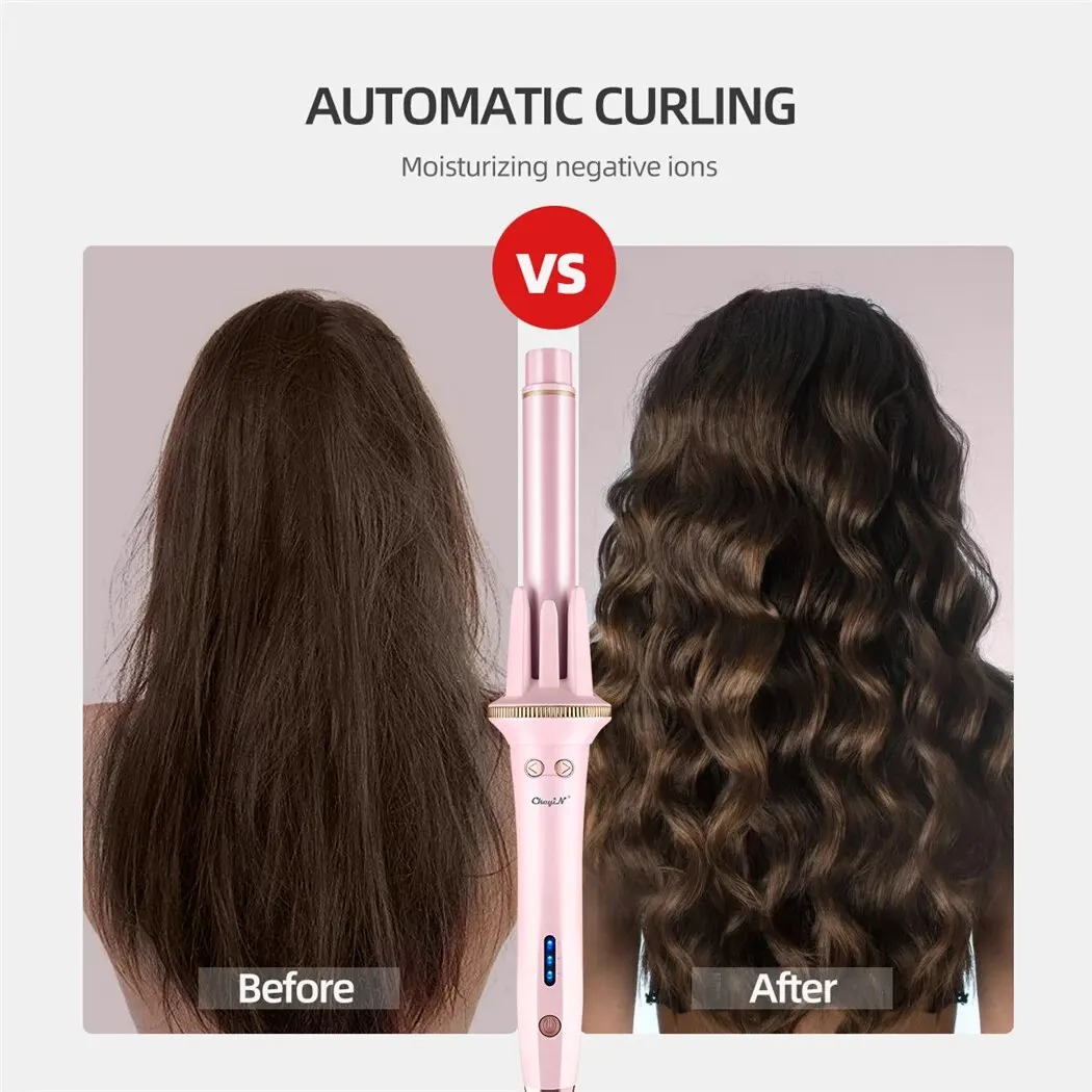 25mm Automatic Hair Curler Stick Professional Rotating Curling Iron Negative Ion Waver Ceramic Coating Styling Machine 240423
