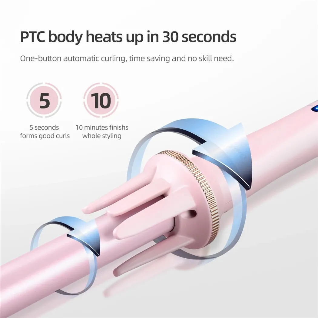 25mm Automatic Hair Curler Stick Professional Rotating Curling Iron Negative Ion Waver Ceramic Coating Styling Machine 240423